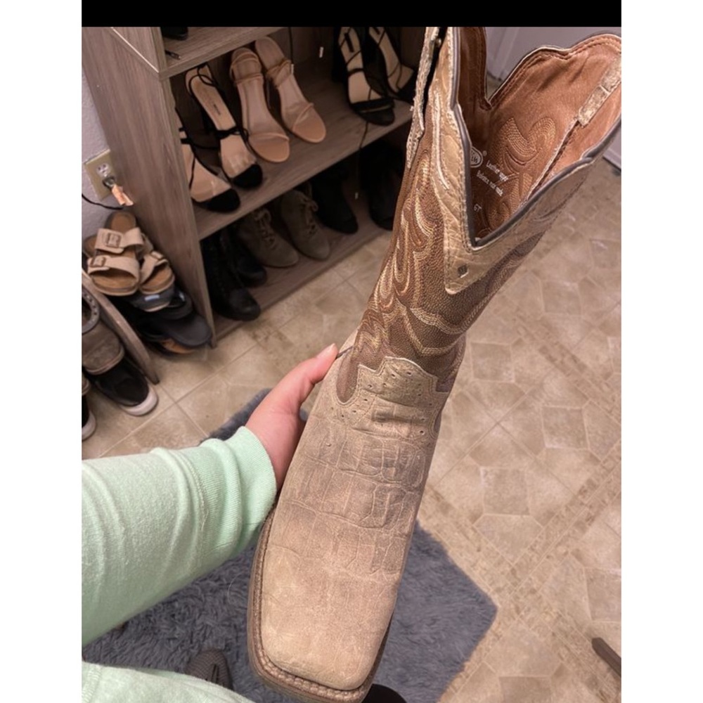 Justin exotic square toe boots
